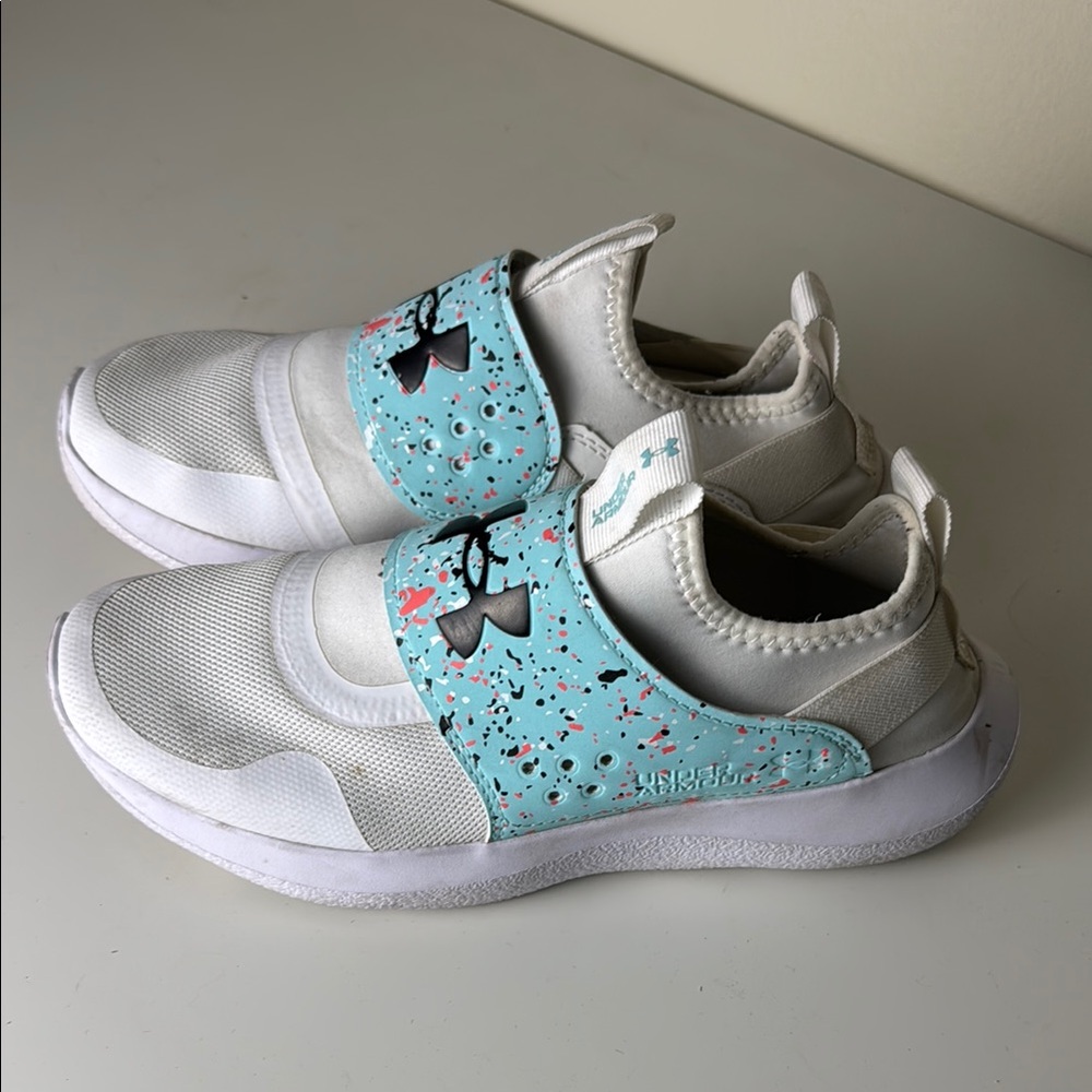 Under Armour White and Blue Sneakers